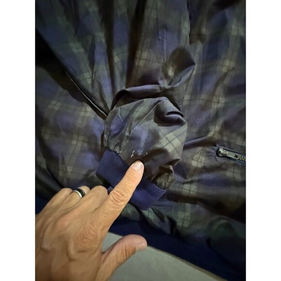 Vintage Gary Player Jacket Adult‎ XL Purple Plaid Logo 1/4 Zip Windbreaker Mens. - Picture 4 of 11
